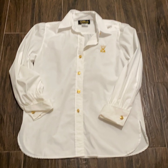 Bob Mackie button up white blouse - Picture 1 of 7